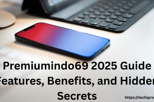 "Premiumindo69 2025 guide showing features, benefits, and hidden secrets with smartphone, keyboard, and workspace in the background"