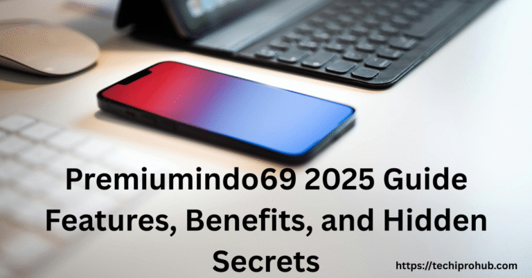 "Premiumindo69 2025 guide showing features, benefits, and hidden secrets with smartphone, keyboard, and workspace in the background"