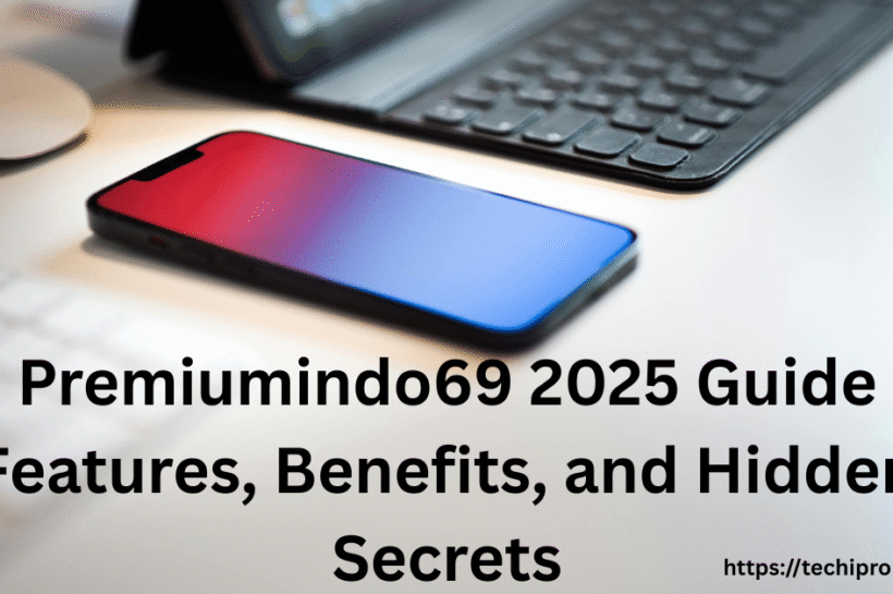 "Premiumindo69 2025 guide showing features, benefits, and hidden secrets with smartphone, keyboard, and workspace in the background"